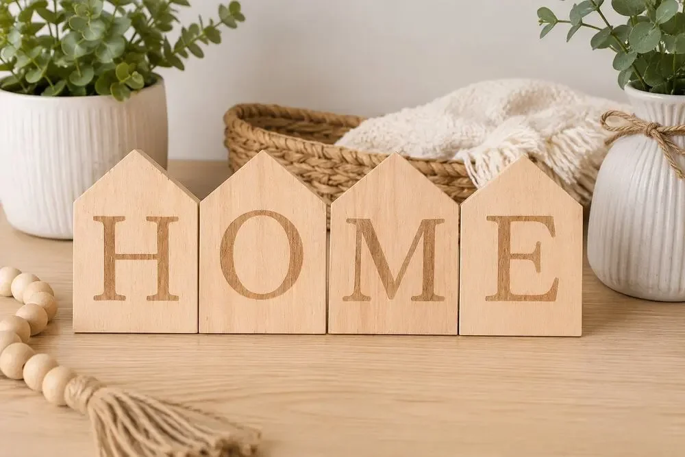 Target Unfinished Wooden HOME Tabletop Decor DIY Paint Ready Wood House Blocks